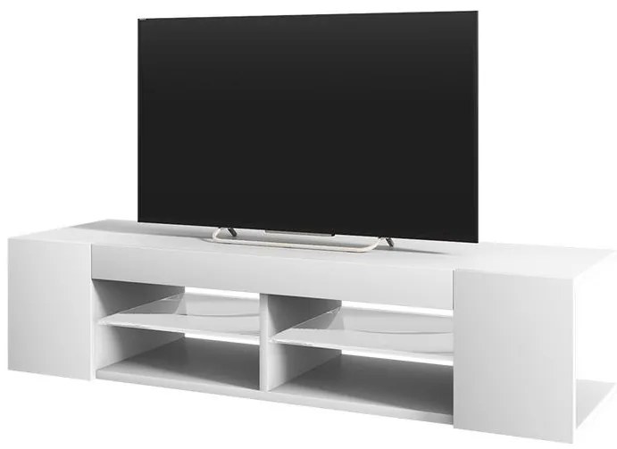 TV skrinka/stolík Monty 137 (s osvetlením) (biela). Akcia -22%. Vlastná spoľahlivá doprava až k Vám domov. 1098626