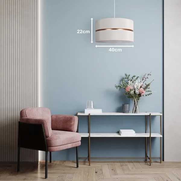 Duolla - Luster na lanku DUO 1xE27/15W/230V pr. 40 cm krémová/zlatá