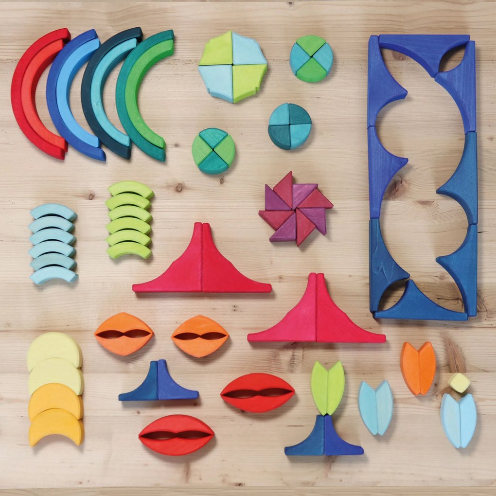 Grimm's - Drevená stavebnica - oblúky - 81 ks