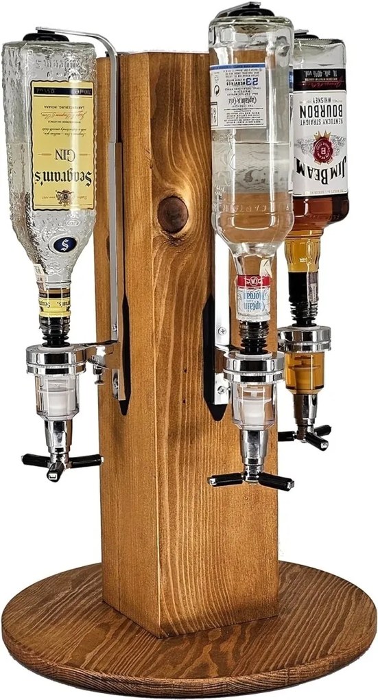 Stojan na alkohol se 4 nálevkami - Dub