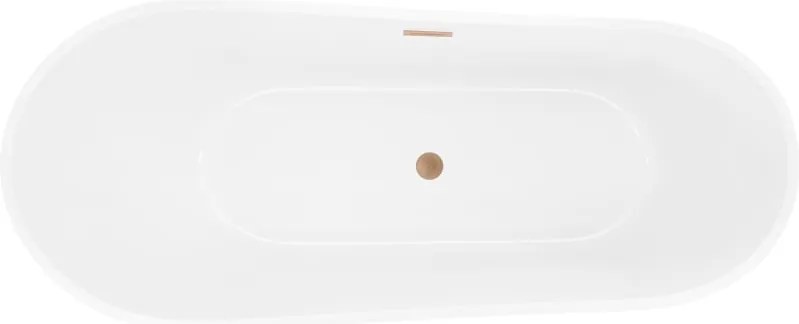 Mexen Dora, voľne stojaca vaňa 150 x 75 cm, biela, medený matný prepad, 52071507500-65