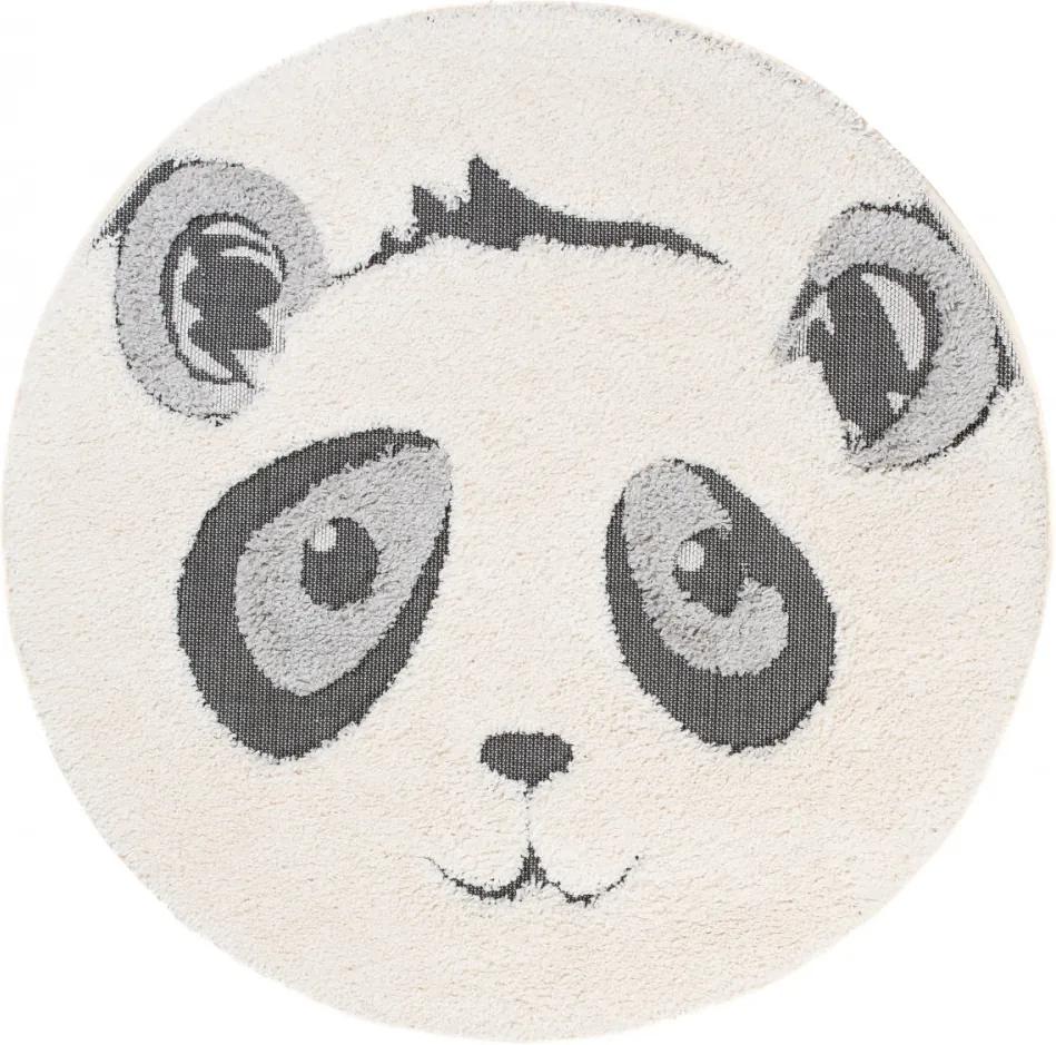 Detský kusový koberec Panda krémový, Velikosti 120x120cm