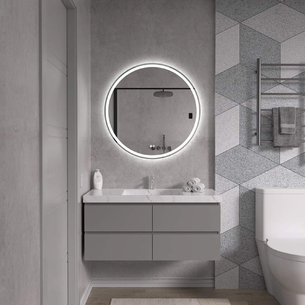 Erga Carla, okrúhle LED zrkadlo 80cm, 1840 lm, 3 farby svetla, ERG-V01-208-8080