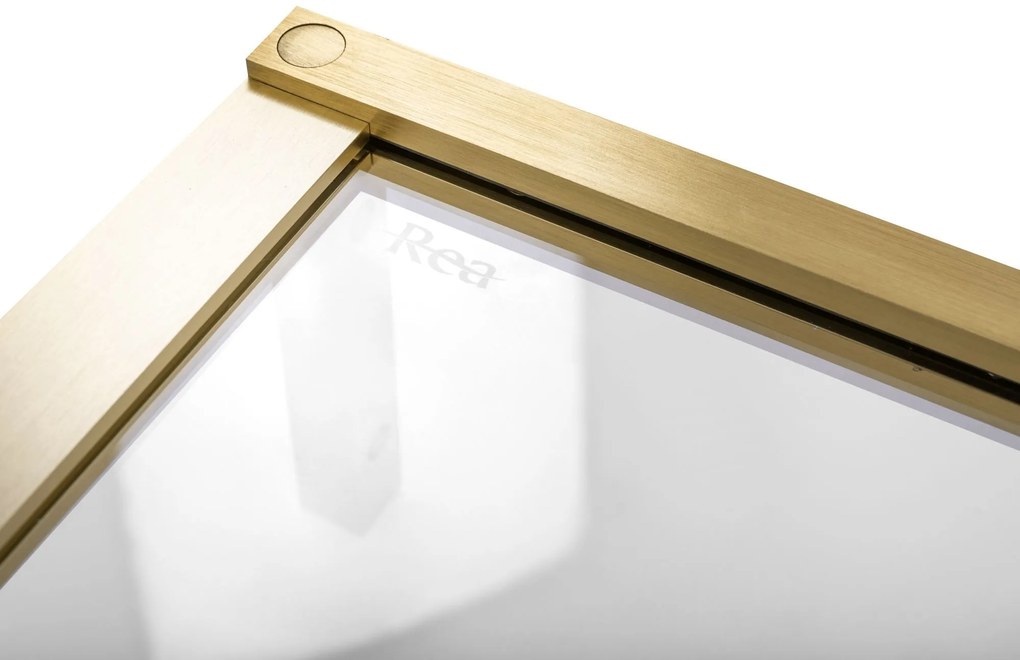 Rea Hugo, sprchové dvere 80x200 cm + bočný magnetický profil, zlatá matná, KPL-45200