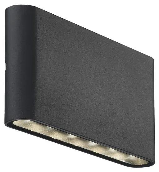 NORDLUX Vonkajšie nástenné LED svietidlo KINVER, 2x6W, teplá biela, čierna