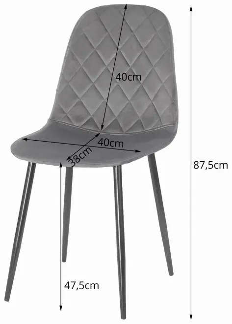 Set štyroch jedálenských stoličiek ASTI tmavo sivé (4ks)
