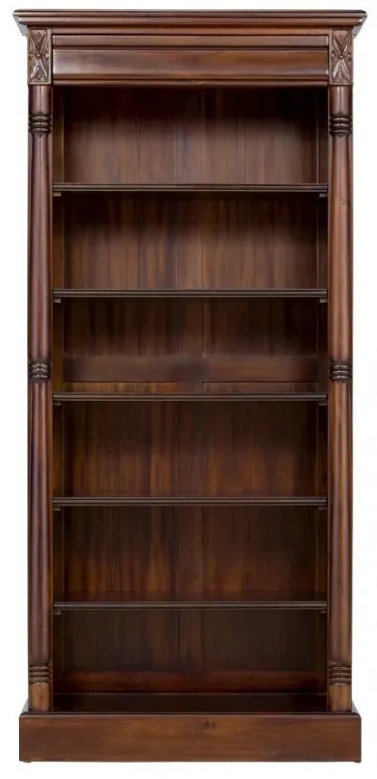 furniture-nabytek.cz - Masivní knihovna Cambridge II z mahagonu, lakovaná, hnědá – 85×36×180 cm