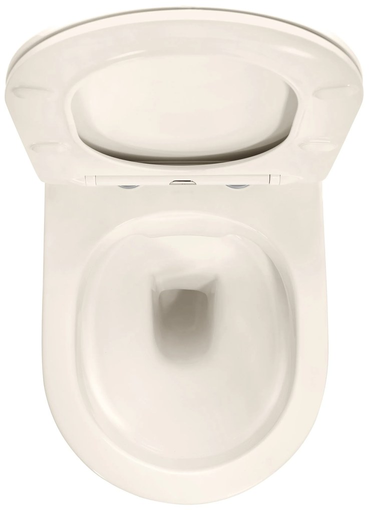 Rea Carlo Mini, závesná WC misa 495x370x355mm + toaletné sedadlo, Ecru, REA-C5500