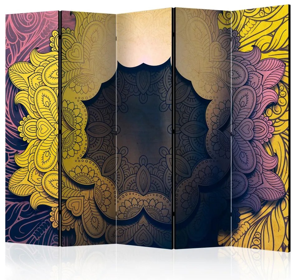 Artgeist Paraván - Floral Collar (Yellow) II [Room Dividers]