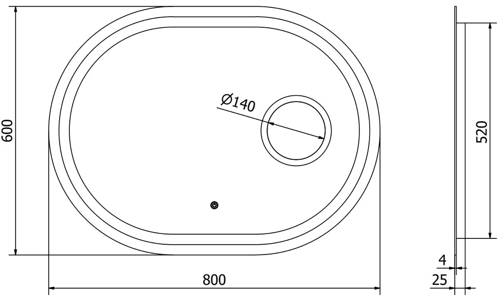 Mexen Umba, LED kúpeľňové zrkadlo s podsvietením a kozmetickým zrkadlom 80 x 60 cm, 6000K, ochrana proti zahmlievaniu, 9822-080-060-611-00