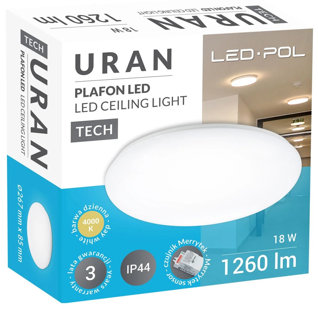 Moderné svietidlo LED-POL ORO URAN 18W MIC ORO26008