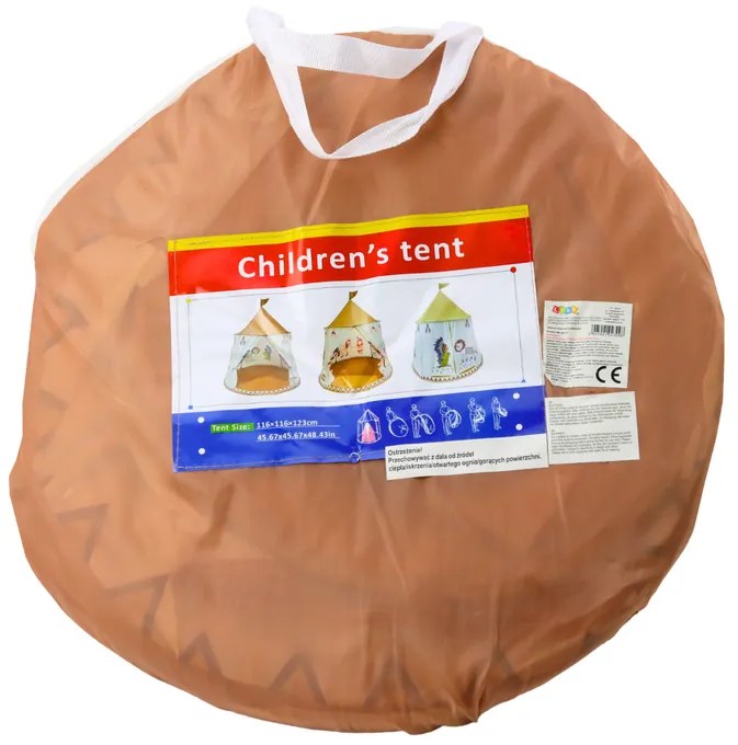 LEAN TOYS Indiánsky stan pre deti Teepee 125 cm  - béžový
