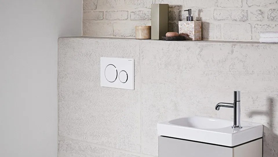 Geberit Sigma20, ovládacie tlačidlo Sigma20, biela/chróm 115.882.KJ.1