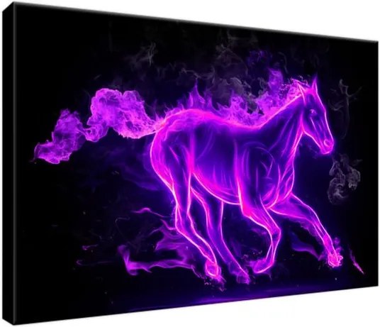 Obraz na plátne Kôň vo fialovom plameni 30x20cm 1405A_1T