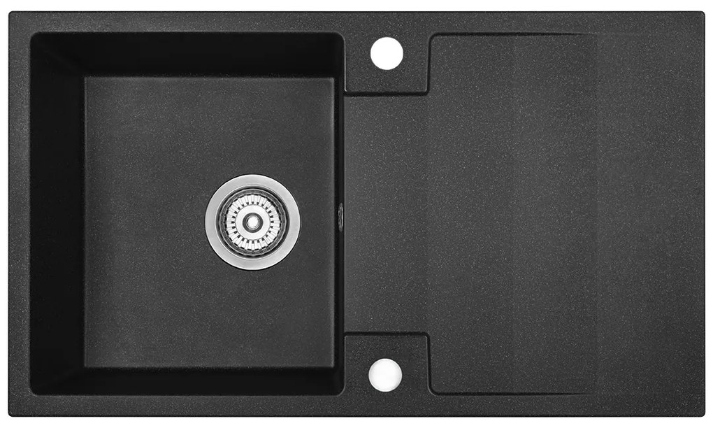 Kuchinox Rab, 1-komorový granitový drez 760x440x160 mm, čierna škvrnitá, LAV-SBF_711Y