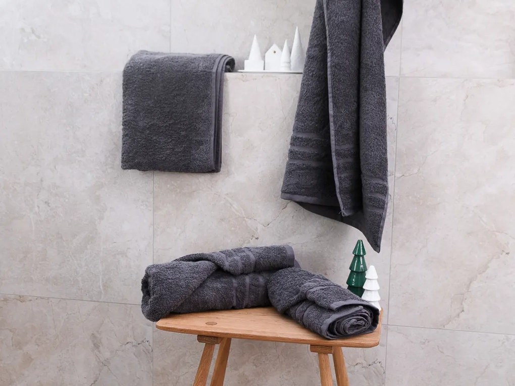 2x osuška Comfort 70x140 cm tmavosivá, 100% bavlna
