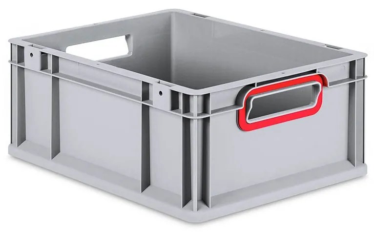 Sada 10 kusov - Eurobox Next Gen 2.0 - Stohovateľná nádoba s otvorenými rukoväťami - Červená - 400 x 300 x 170 mm