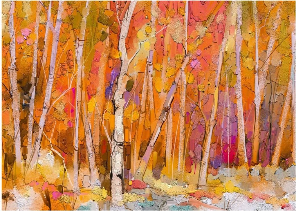 Sklenený obraz - Jesenný les (70x50 cm)