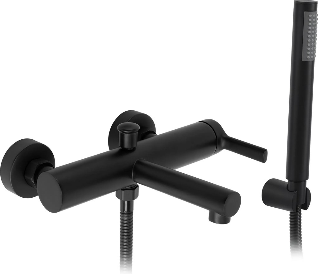 Rea Pixel, vaňová batéria s ručnou sprchovou súpravou, čierna matná, REA-B4523