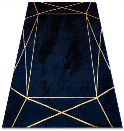 Koberec EMERALD exkluzívny 1022 glamour, štýlový geometrický tmavomodrý / zlatý