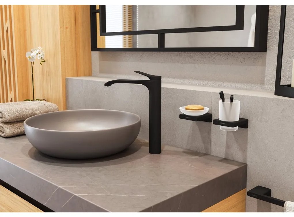 Hansgrohe AddStoris, držiak na uterák, matná čierna, HAN-41747670