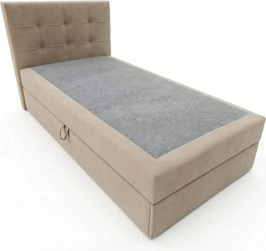 Čalúnená posteľ boxspring DIRELIS TRINITY 90x200 cm béžová Matrac: Bonell pružinová matrac
