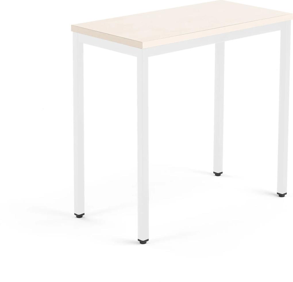 Bočný kancelársky pracovný stôl Modulus, 800x400 mm, breza/biela