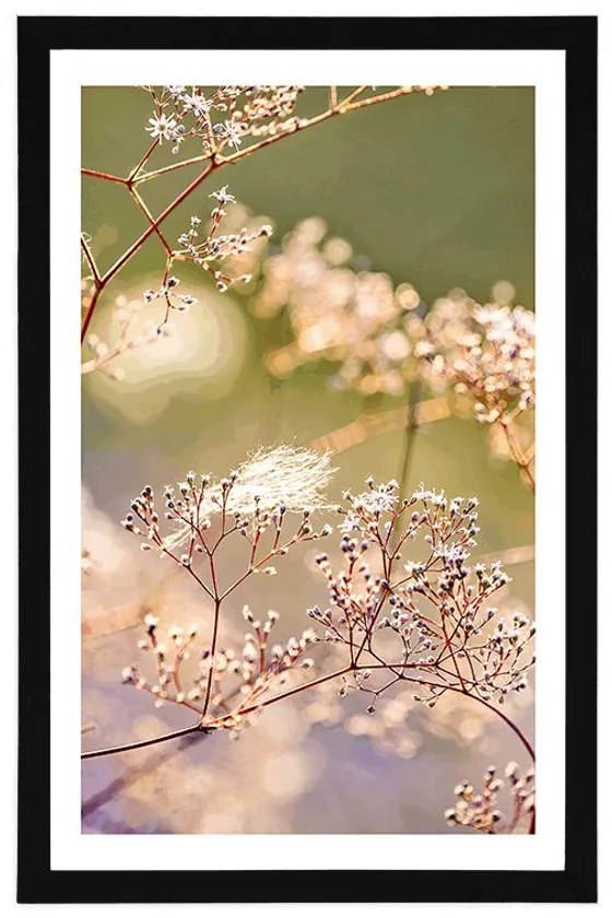 Plagát s paspartou zátišie z kvetov - 40x60 white
