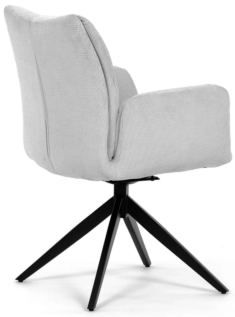 Autronic - Židle jídelní, bílá látka, otočný mechanismus 180°, černý kov - HC-993 WT2 AKCE