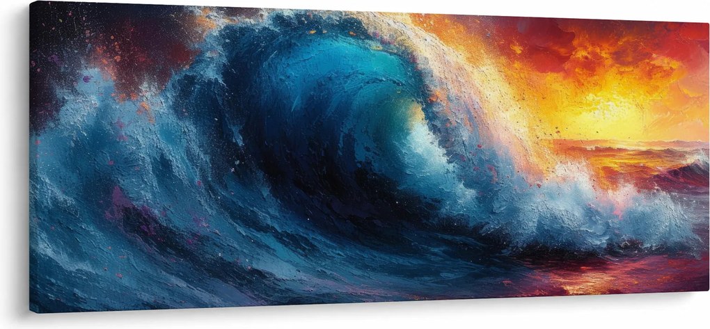 Obraz - Vlna v západu slnka (120x50 cm)