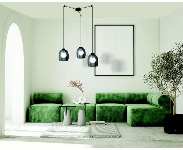 Zambelis 22145 - Luster na lanku 3xG9/5W/230V pavúk čierna