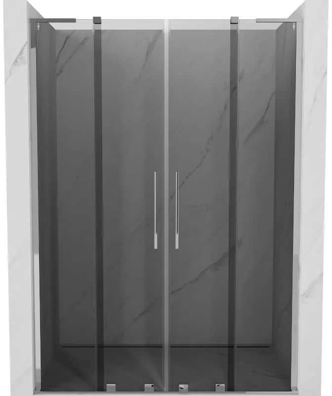 Mexen Velar L Duo, posuvné sprchové dvere do otvoru 140 cm, 8mm šedé sklo, chrómová, 871-140-003-42-01