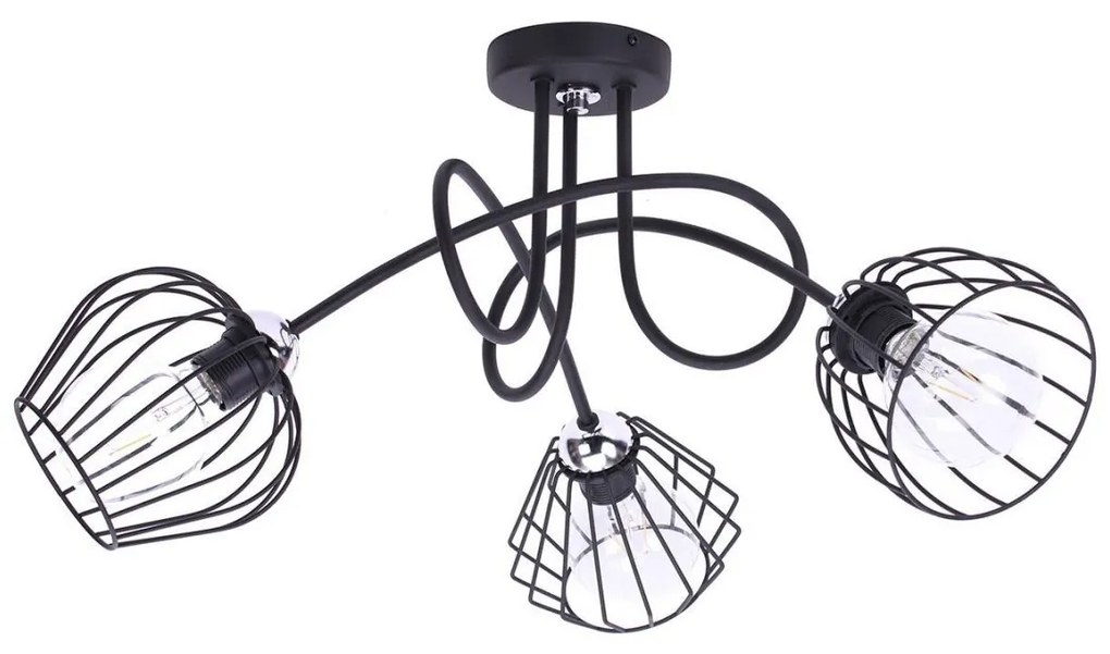 Stropné svietidlo Nuvola, 3x drôtené tienidlo (výber z 2 farieb), (mix 4 tvarov tienidla), CH