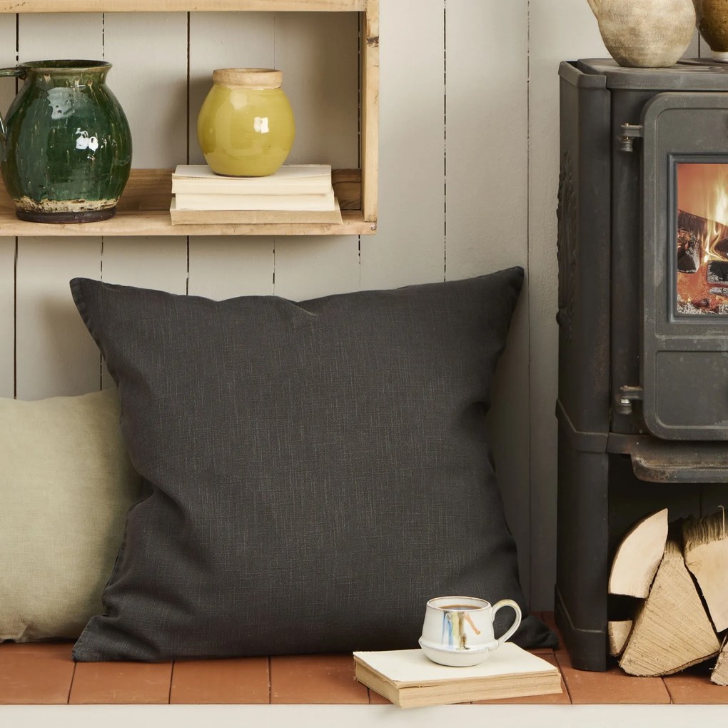 Ib Laursen Poťah na vankúš Ramie Anthracite 60 × 60 cm