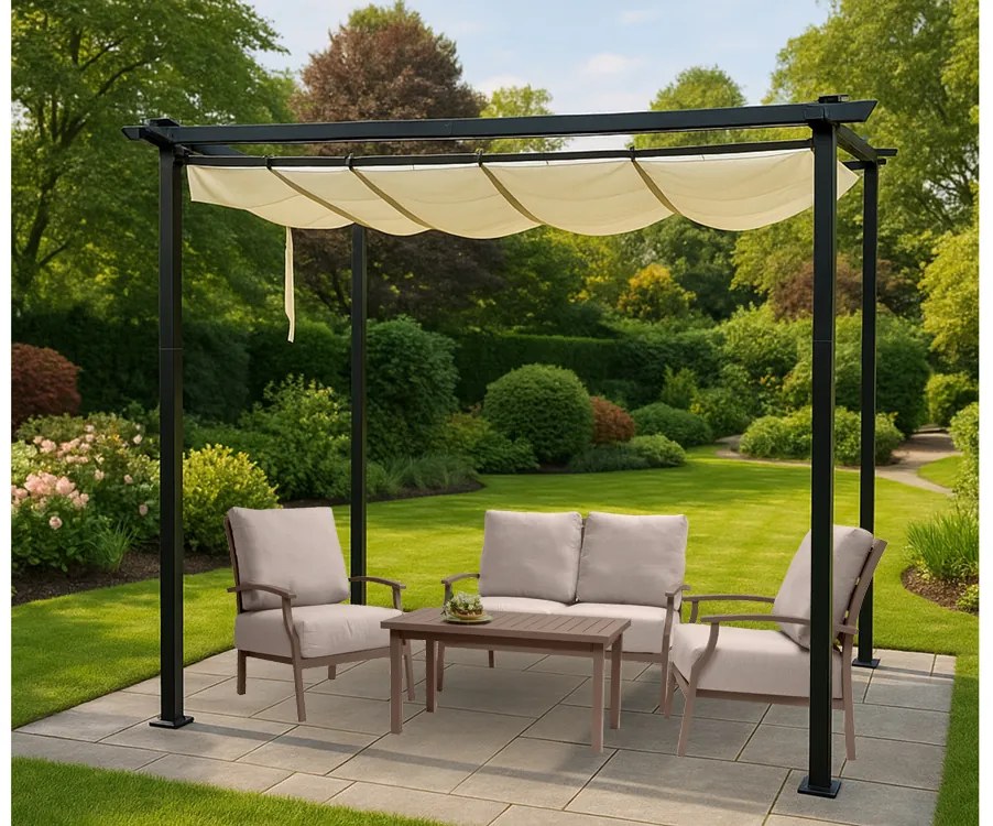Jokomisiada Záhradná PERGOLA Para Sole ESTIVO 3x3x2,4m Vodotesná strecha SP0835