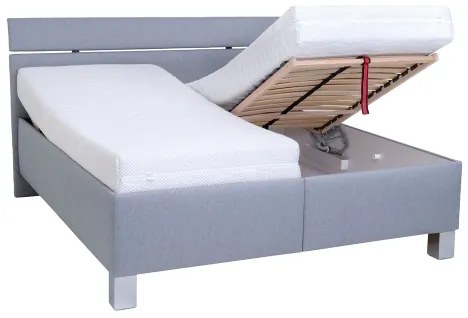 Čalúnená posteľ s úložným priestorom, bez matraca, ALIS 160x200 cm, svetlosivá