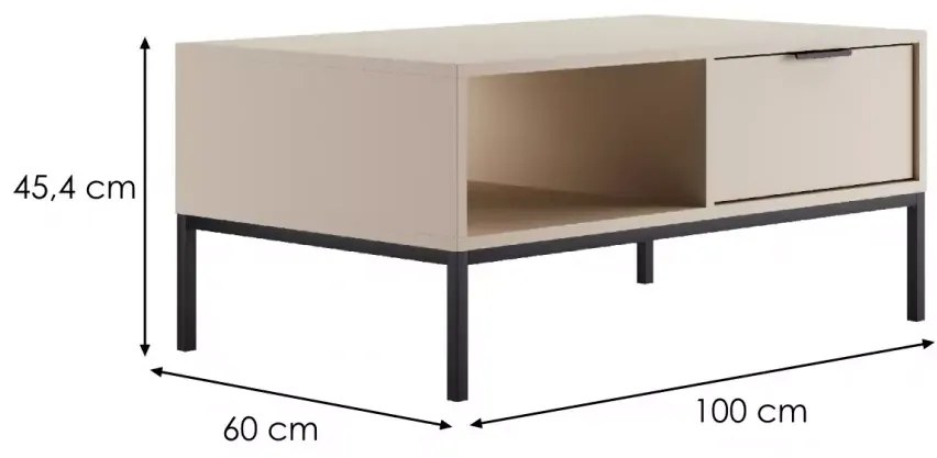 Konferenční stolek Austin 100 cm kašmír/černá