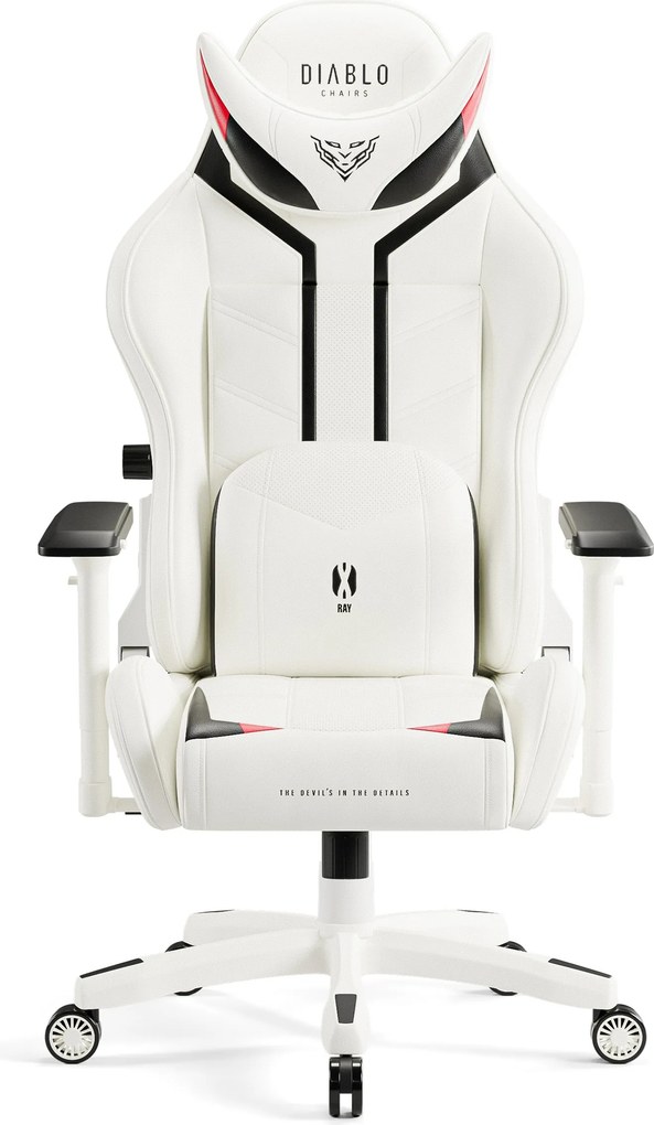 Herné kreslo z eko-kože King Size, bielo-čierne: Diablo X-Ray 2.0