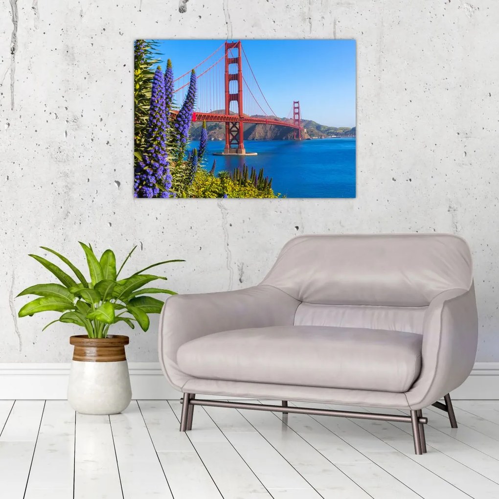 Sklenený obraz - Golden Gate Bridge, San Francisco (70x50 cm)