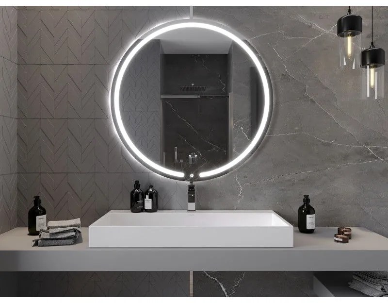 Mexen Rose, LED kúpeľňové zrkadlo s podsvietením 100x100 cm, 6000K, ochrana proti zahmlievaniu, 9810-100-100-611-00