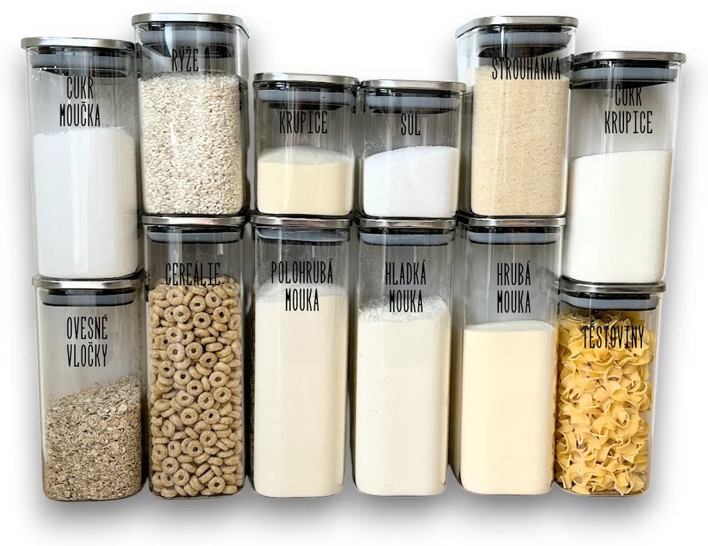 Arte Regal Sada 12ks sklenených dóz NEREZ, VIVO - 12ks