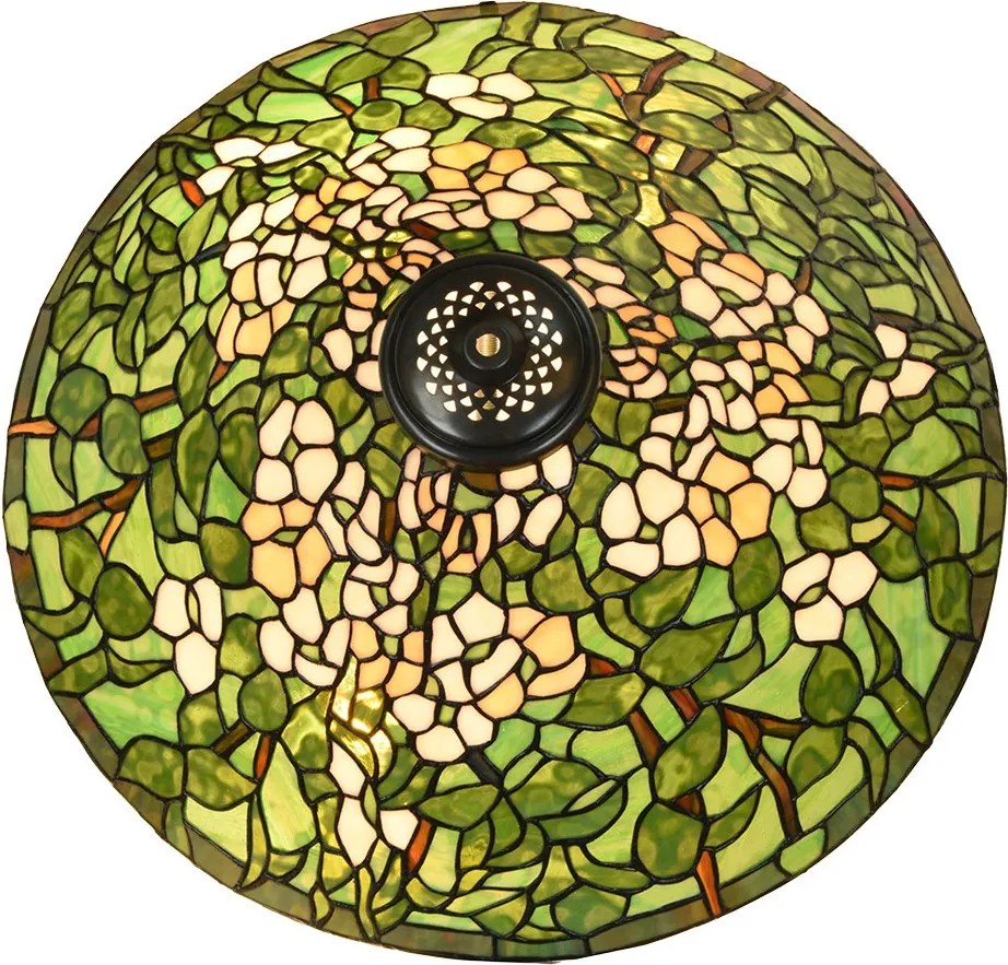 Závesné zelené svietidlo Tiffany Tremblay - Ø 50x135 cm E27/max 1x60W