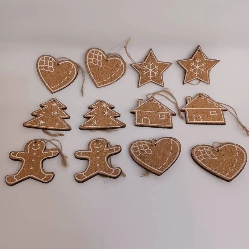 DECOLED Sada ozdôb, 30 x 13 x 1 cm, drevené