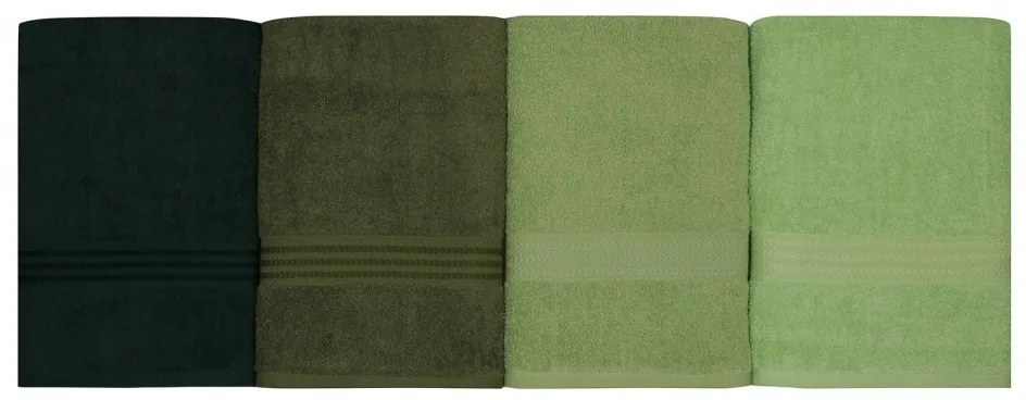Súprava 4 ks uterákov Rainbow 70x140 cm zelená