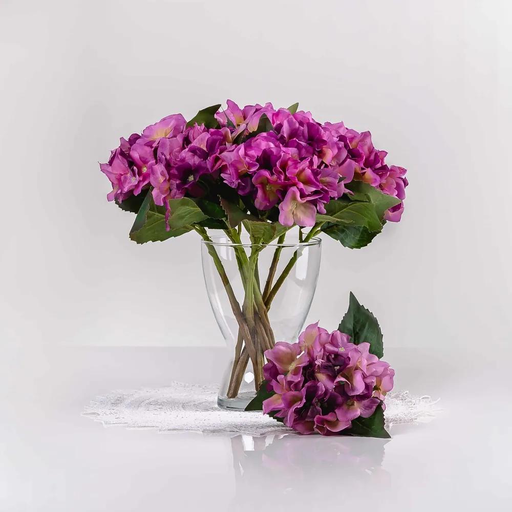 Umelá hortenzia EVA fialová. Cena uvedená za 1 kus.