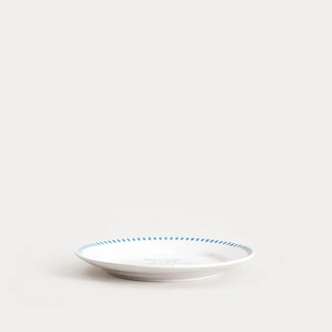 Dezertný tanier KAOMA biely / modrý 774553