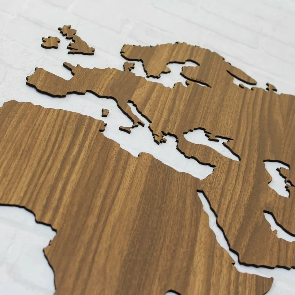DUBLEZ | Drevená 3D mapa sveta na stenu