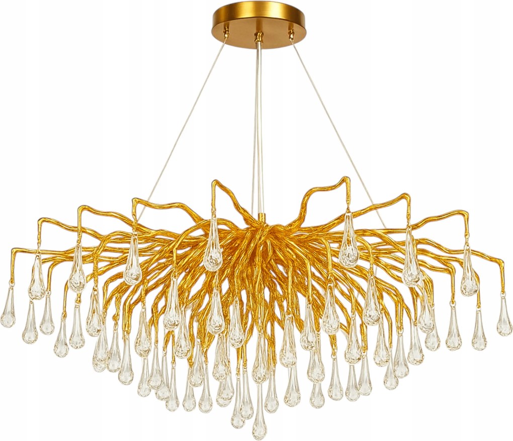 Stropná lampa 100 cm Závesná Zlatá Luster Glamour Moderná krištáľová