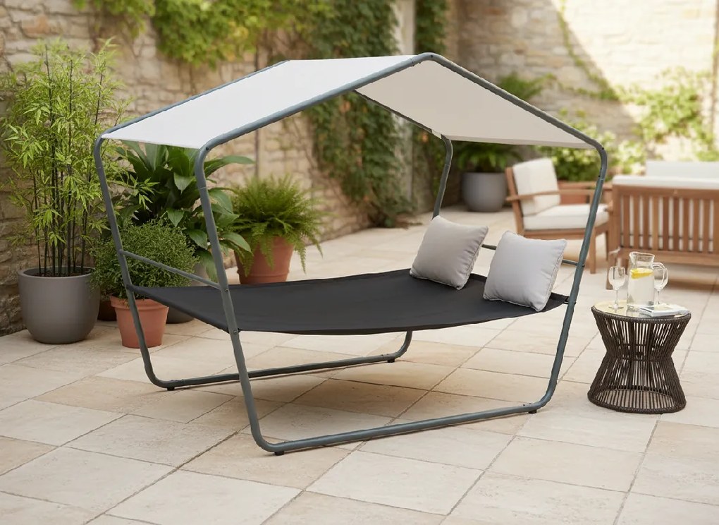 CH DVOJITÉ ZÁHRADNÉ LEHÁTKO S STRECHOU 233 x 136 x 191 CM