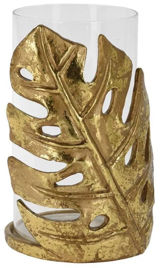 DekorStyle Svietnik MONSTERA 21 cm zlatý